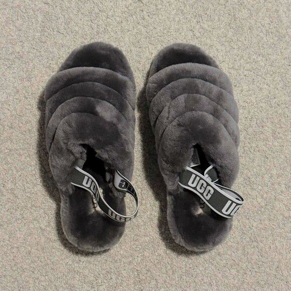 UGG Shoes - NEVER WORN UGG Fluff Yeah slippers Gray